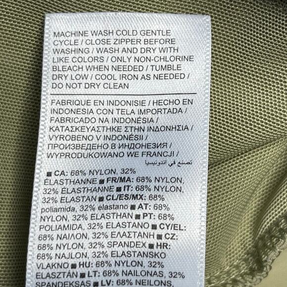 Athleta Pinnacle High Rise Trousers size 14 Olive Branch Green Wide Leg - Picture 10 of 12